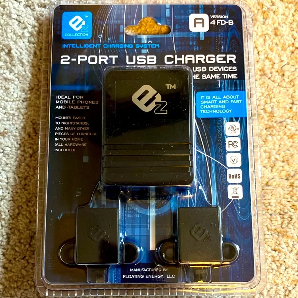 Inteligent Charging System 2 Port USB Charger Version A 4 FD-B NEW